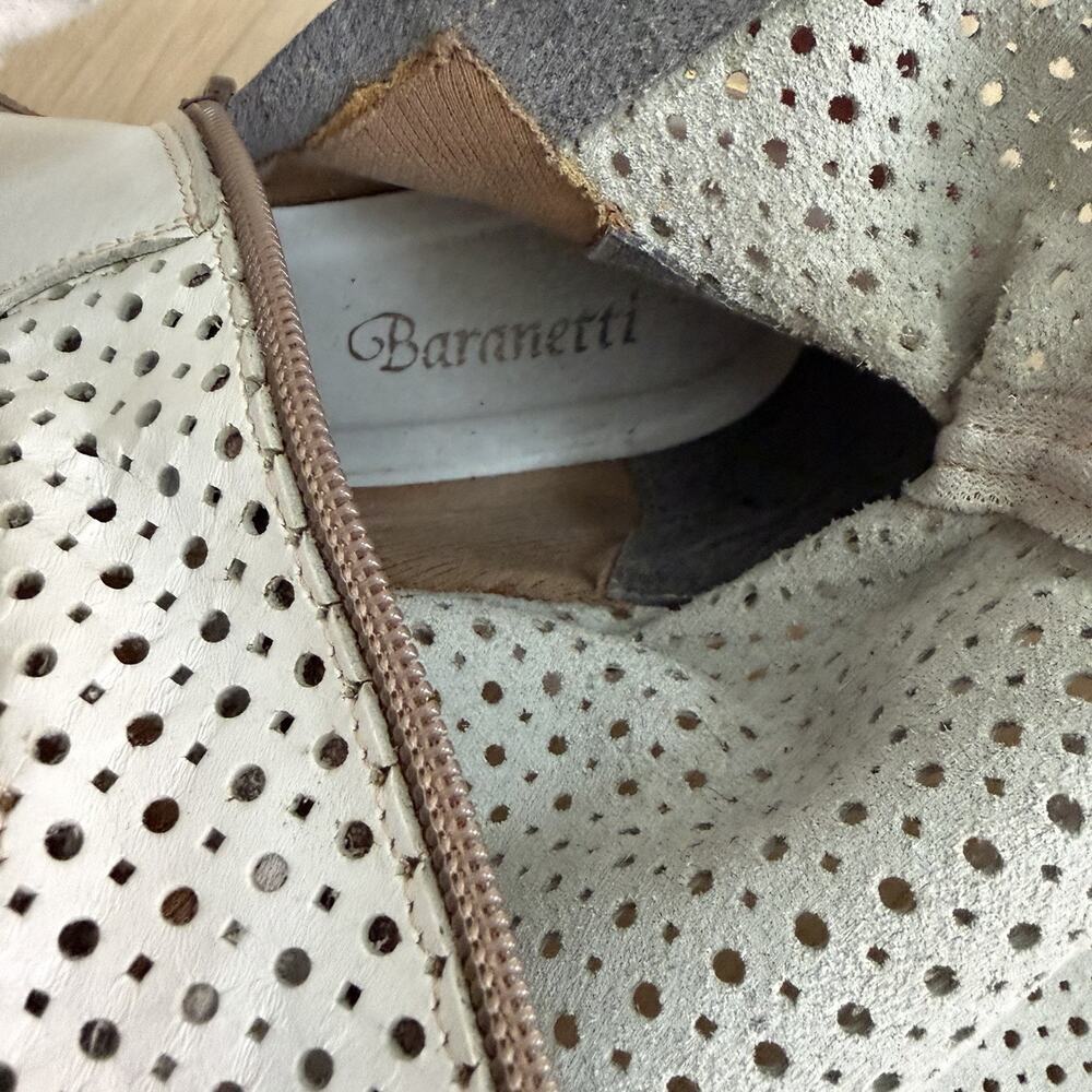 Vintage White Perforated Leather Boots Pronto Moda Baranetti Size 38 - Picture 6 of 12